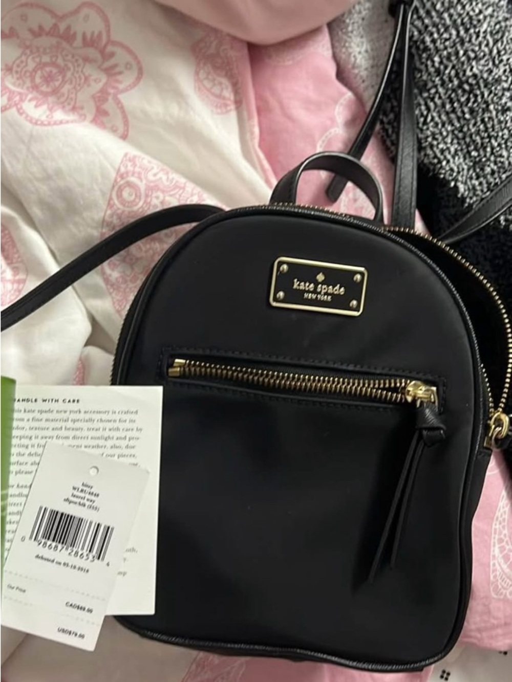 ❌SOLD❌ kate spade Black Mini Dome Backpack with Gold Hardware